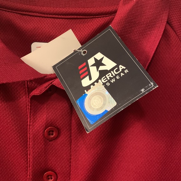 OU POLO NWTS J AMERICA CARDINAL SZ XXL 100% POLY NEVER-WORN - Picture 7 of 7
